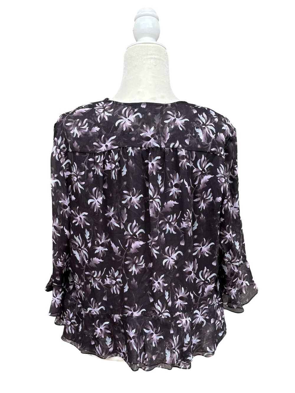 Vintage Jones New York 100% Silk 2pc Sheer Floral Cardigan & Tank Set Size L - Picture 3 of 9